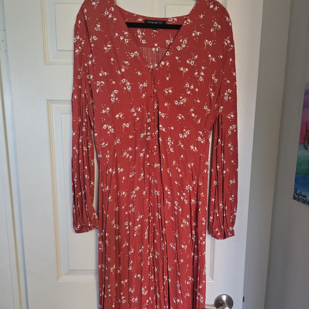 Dynamite Floral Red Maxi Dress